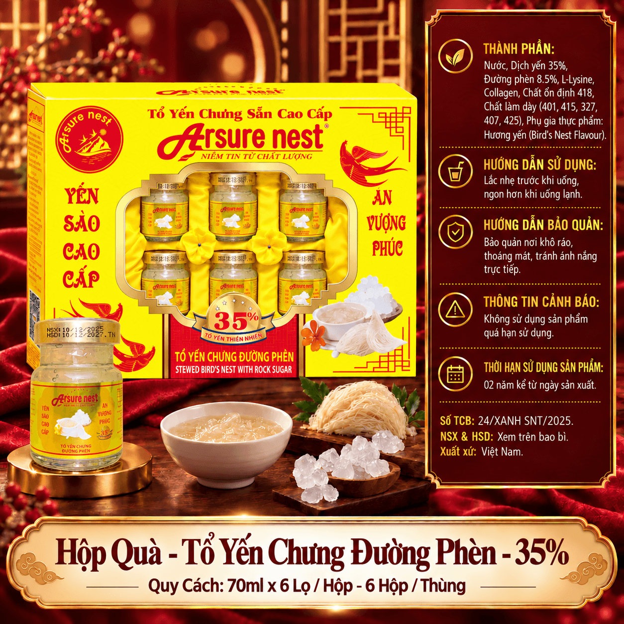 Tổ Yến Chưng Đường Phèn 35%
